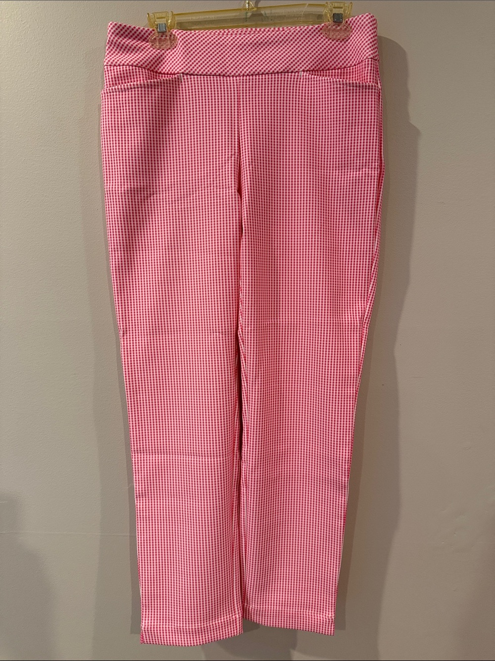 Pink Gingham Stretch Golf Pant
